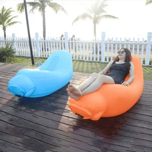 Oppblåsbar Lazy Sofa Lounge Sofastol For Utendørs Hage Strand Camping Solseng Bærbar Sammenleggbar Reise Fritid sjeselong