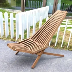 Seomraí Gréine Adhmaid eirgeanamaíochta Dearthóir Nordach Cúlchlós Minimalist Lounge Cathaoirleach só Nua-Aimseartha Cadeira De Praia Troscáin Allamuigh