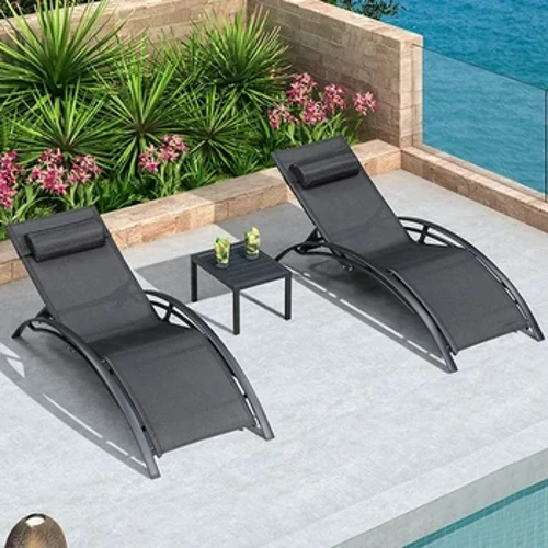 Combinazione di mobili per protezione solare con sedia a sdraio pieghevole da giardino in rattan da spiaggia per esterni