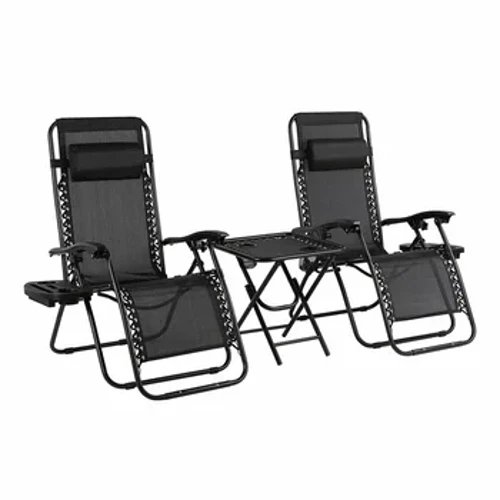 Garden Lounger Leisure Lounger Beach Sun Lounger Set Nhôm Garden Lounger, 2 X Ghế xếp và 1 X Bàn