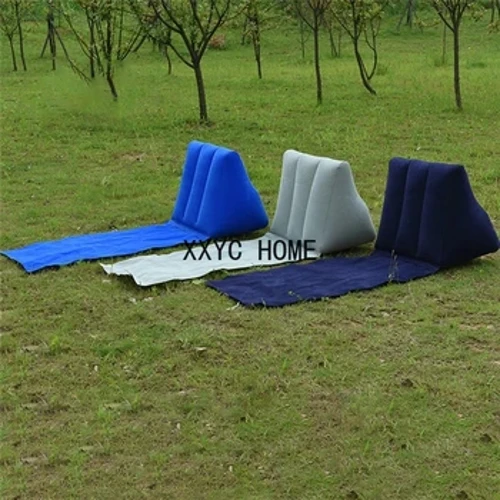 I-Outdoor Beach Lounger ene-Inflatable Backrest yomuntu oyedwa i-Sun Lounger Portable Relax Camping Cushion Omatilasi bomoya abaFoldable