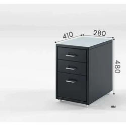 Kabinet Telung Laci Kabinet Panyimpenan Seluler Kantor Meja File Laci Cilik Ing ngisor Informasi Movable