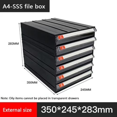 Scatola per file A4 Scatola per componenti tipo cassetto Archiviazione di file di dati Scatola di archiviazione per desktop Armadietto per file combinati