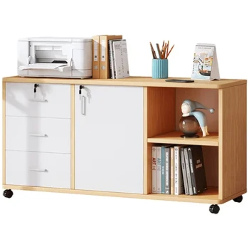 File cabinet, office side storage cabinet, wooden lockable storage cabinet, moving storage cabinet under the desk