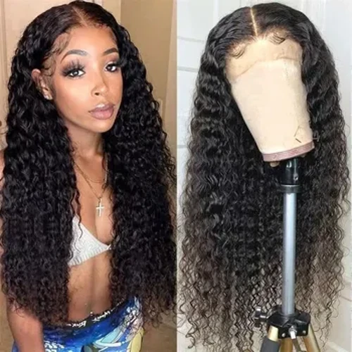 Hitam Panjang Keriting Renda Sintetis Wig Model Wanita Eropa Pasar Amerika Saham Segar Grosir Kepala Wig Kecil Afrika