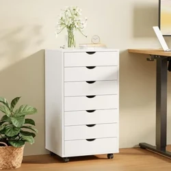 Mobile Vertical File Cabinet 7 Drawer Wood Chest Organizer Mga Filing Cabinets Printer Table Dresser na May Mga Gulong Walang kargamento