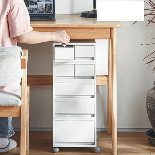 Japanesch Filing Cabinet Tirang Typ Späicherkabinetten Büro Dateie Schléissfach Desktop Multi-Layer Mobile Schléissfach Heem Makeup Cabinet
