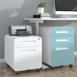 Cabinetau Ffeilio Desg Modern Symudol Cabinet Isel Tri Drawer Locker Gweithgaredd Cabinet Haearn Belt Lock Storio Cabinet Swyddfa Bach