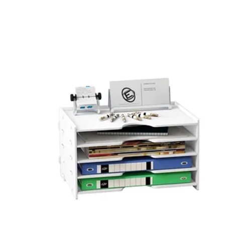 Multi Layers File Tray WPC Wood-Plastic Filing Cabinet Water-proof Compartment Desktop File Rack para sa Office Stationery Storage