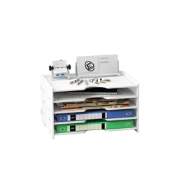 Multi Layers File Bakke WPC Wood-Plastic arkivskab Vandtæt rum Desktop File Rack til Office Papirvarer Storvarer