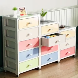 Cabinetau Ffeilio Nordig Creadigol Trefnydd Desg Swyddfa Dodrefn Cartref Modern Silff Plastig Aml-haen Cabinet Storio Lliwgar