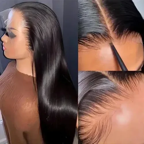 13x6 Wig Uuliuli Uumi Sa'o Sa'o 13x6 Synthetic Lace Front Wigs Mu'a Fuaina mo Fafine uli 24 Inisi 150 Density