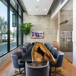 2024 Stock Handa Upang Ipadala ang Luxury Epoxy Meeting Table Modern Resin Wood Table