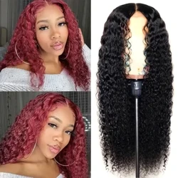 14-30 Inch Panjang Hitam Wig Sintetis Keriting Keriting Anggur Merah Wig Mekanisme Penuh Rambut Lucu Wig Hitam Alami untuk Wanita Wig Saben