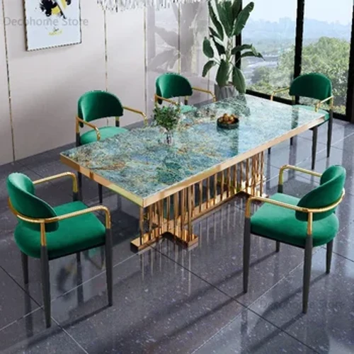I-Nordic Luxury High End Slate Dining Tables Iretshurenti Iretshurenti Lokudlela Ithebula Lokudlela Elilula Amathebula Enkomfa Yasehhovisi Ifenisha Yasekhaya