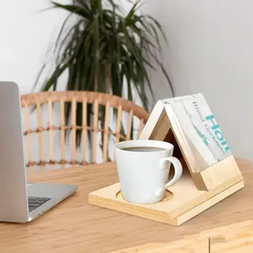 K có sách hình tam giác bằng gỗ kệ sách thiết bị giữ sách nghỉ ngơi với giá đỡ đồ uống cà phê quà sinh nhật Giáng sinh cho sách lo m2k5