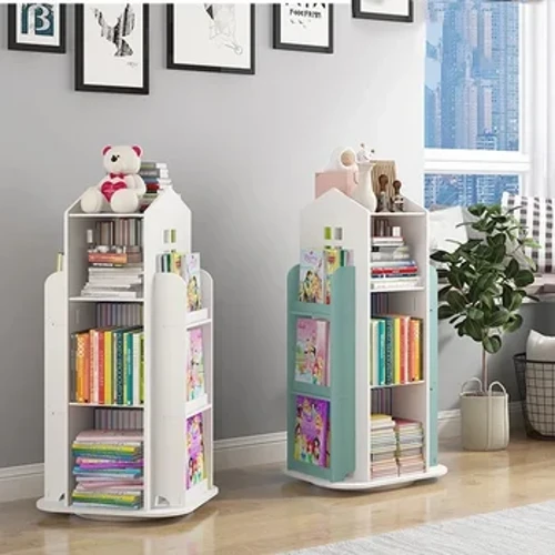 Scaffale per bambini Scaffale per libri girevole a 360° per cartoni animati Scaffale per libri semplice per bambini per librerie domestiche Scaffale per libri per mobili
