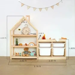 Montessori Kệ Gỗ Hộp Bảo Quản Đồ Chơi Cho Bé Phòng Khách Tủ Trẻ Em Đồ Nội Thất Phòng Ngủ Tủ Sách Estanteria Madera