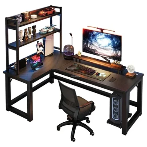 I-Creative Corner Computer Desks Ifenisha Yasehhovisi LaseYurophu Ithebula Eliphindwe Kabili Ithebula Le-Inthanethi Lekhefi Yemidlalo Ideski Lasekhaya Igumbi lokulala Ithebula Lokufunda Lokhuni
