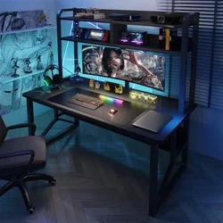 Modernong Desktop Gaming Table European Wooden Computer Desks Home Office Furniture Student Writing Desk Integrated Desk Bookshelf