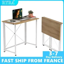 Klappt Computerdesk Portable Holzdësch Multifunktionell Bürodesk Student Studium Desk Notizbuch Computerdesk 80x45x74cm