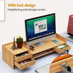Wooden Desk Organizer na may mga Drawers Office Supplies Computer Desktop Tabletop Computer Desk