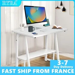 Weiße Computertische, minimalistischer moderner Holztisch, Büro-Arbeitstisch, Schreibtisch, Schreibtisch, einfache Arbeitsplatzmöbel