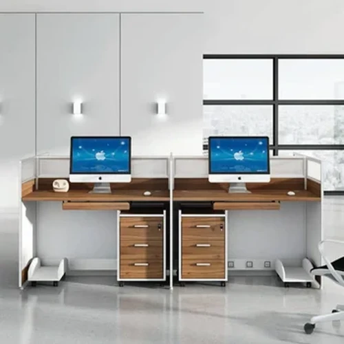 Mobilier de birou în spațiu deschis Birouri de birou cubice pentru 2 persoane cu despărțitor/raft Bun despărțitor pentru birou Masă computer