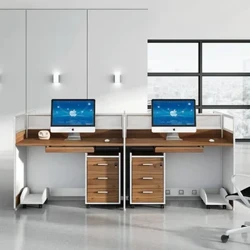 Mobilier de birou în spațiu deschis Birouri de birou cubice pentru 2 persoane cu despărțitor/raft Bun despărțitor pentru birou Masă computer
