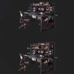 Tavolo da gioco per desktop Scrivanie per computer europee in legno Mobili per ufficio domestico Scrivania per studenti Scaffale per scrivania integrato