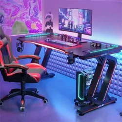 Duebel Desktop Computer Dëscher Büro Miwwelen Doheem Schlofzëmmer Schreifdësch Caféen Spill Dësch Computer Dëscher Bk