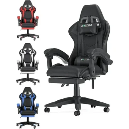 Gaming Chair na may Footrest Office Desk Chair Ergonomic Gaming Chair PU Leather Reclining High Back Adjustable