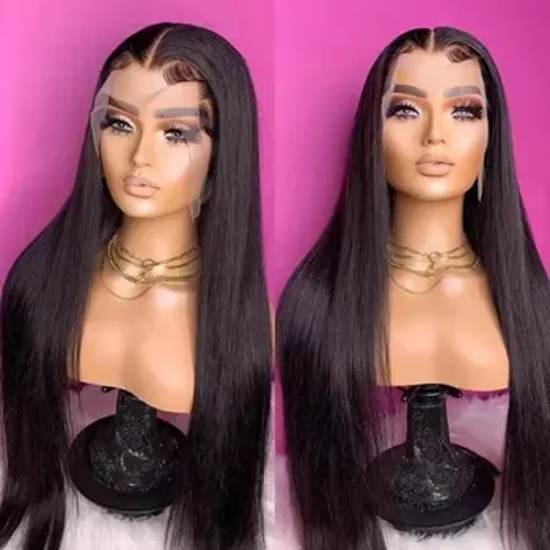 Lace Wig Mahabang Straight na Buhok ng Babae 10A Straight 13*4 Frontal Lace Wig ng European Style Synthetic Hair Wig