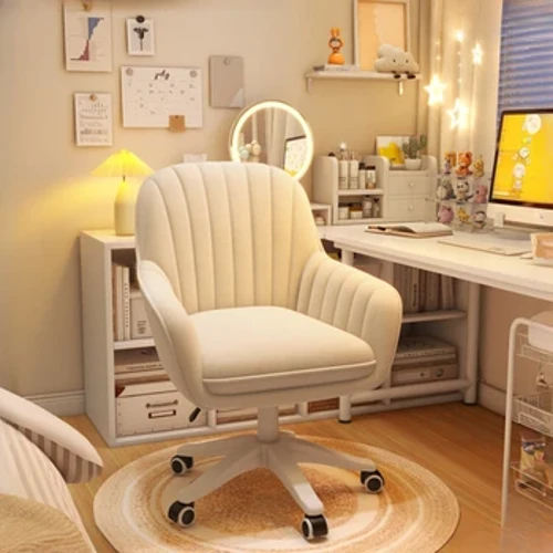 Computer Swivel Chair para sa Kwarto ng mga Babae, Dormitoryo sa Likod na Upuan, Kumportableng Sedentary Study Desk at Upuan, Kasangkapan sa Bahay