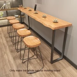 VIP Custom Solid Wood Bar Long Table Bar Table Tahanan High-foot Balcony Dessert Shop Table at Chair Leisure Combination