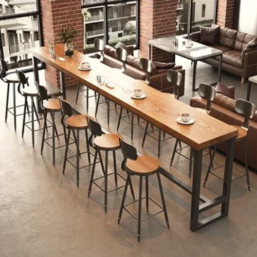 Iretshurenti Indawo yokudlela yase-Wood Bar Amathebula e-Wood Bar Tables Club I-Bistro Reception Desk Izihlalo Zebha Amathebula Ekhofi Utshwala Mesa I-Alta Bar Furniture MR50BT
