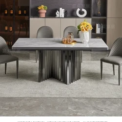 2022 nieuw model kamer kleine familie eettafel thuiswinkel onderhandelingstafel op maat gemaakte Italiaanse eettafel met heldere rotsplaten