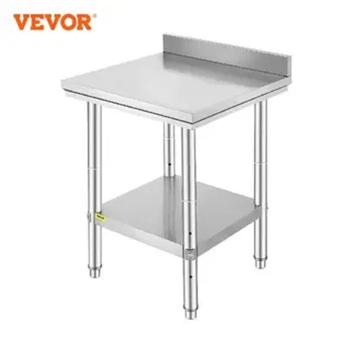 ʻO VEVOR Kitchen Work Bench Pāʻina hana ʻai meaʻai pāʻoihana me lalo o ke kila kila ʻole 330LBS 286LBS no ka hale hale ʻaina.