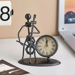 Retro Metal Musical Jam Modern Home Decor Creative Iron Wong Model Meja & Meja Jam Simple Wektu Rekaman Aksesoris Hadiah
