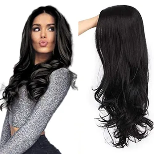Perruque synthétique ondulée naturelle pour femmes, cheveux d'extérieur, haute densité, résistant à la chaleur