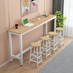 Yüksek Kahve Bar Masası Büfe Uzun Ahşap Oturma Odası Kokteyl Bar Masası Sayacı Modern Mesa Comedor Mutfak Mobilyası LJ50BT