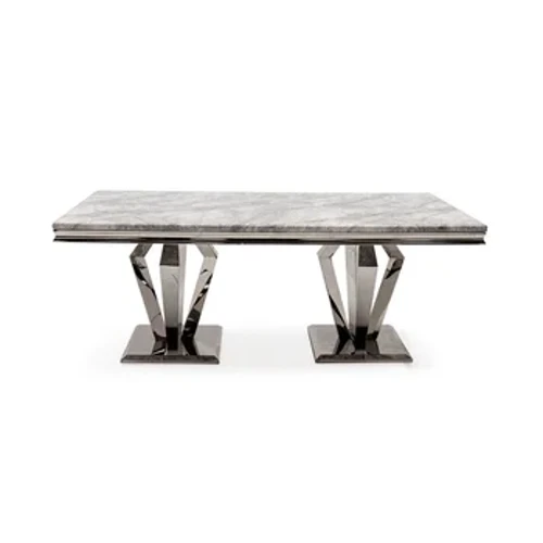 Hoʻonohonoho ʻia nā papa ʻaina a me nā noho no ke ʻano hou ʻo Luxurious Chrome Design lumi ʻaina