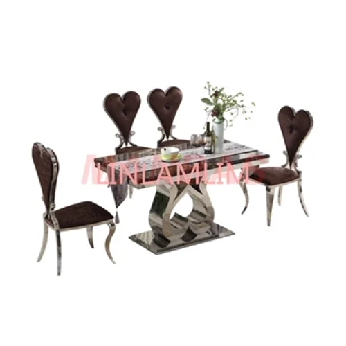 dur gwrthstaen Set Ystafell Fwyta Dodrefn Cartref bwrdd bwyta marmor modern minimalaidd a 6 cadair mesa de jantar muebles comedor