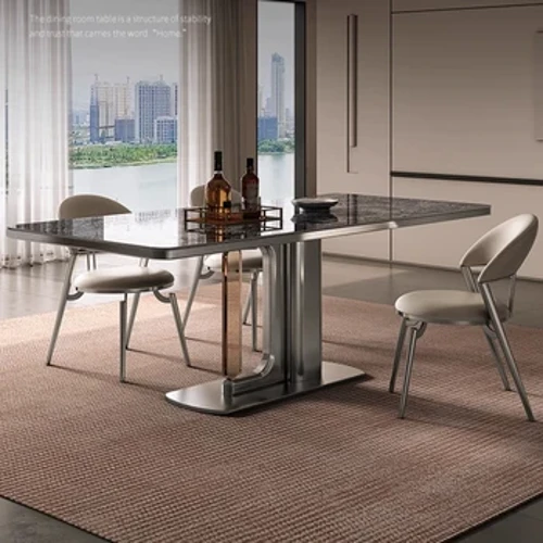 Table à manger italienne combinaison De chaise moderne Simple luxueux haut De gamme ménage lumineux Mesa De Jantar ensemble De chambre à coucher meubles