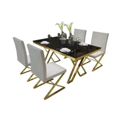 dur gwrthstaen Set Ystafell Fwyta Dodrefn Cartref bwrdd bwyta marmor modern minimalaidd a 4 cadair mesa de jantar muebles comedor