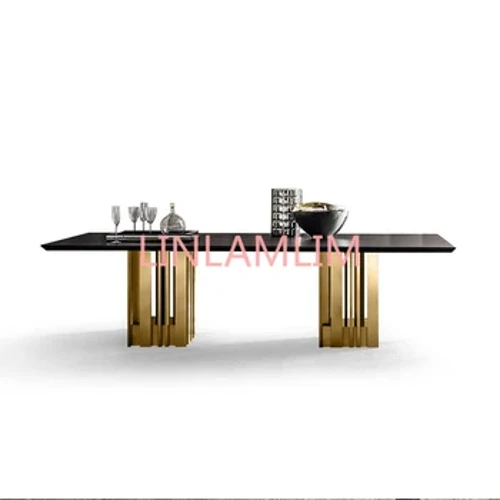 cruach dhosmálta Seomra Itheacháin Socraigh Troscán Baile tábla itheacháin marmair nádúrtha íostach nua-aimseartha agus mesa de jantar muebles comedor
