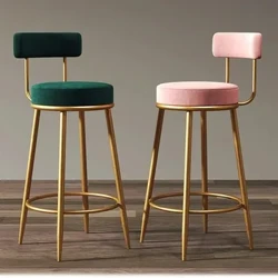 Tabouret arrière de réception V1, chaise haute de styliste, moderne, simple, léger, à la mode, tabouret de bar de luxe