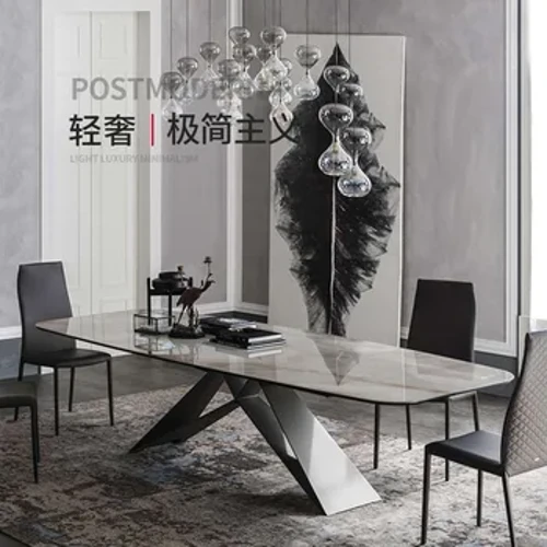 Dur gwrthstaen Set Ystafell Fwyta Dodrefn Cartref bwrdd bwyta marmor modern minimalaidd a 4 cadair mesa de jantar muebles comedor