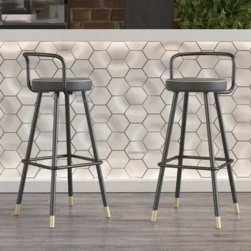 Nordic Office Bar Stools Accent Counter Modern Balcony High Makeup Dining Chair Metal Living Room Banqueta Salon Furniture