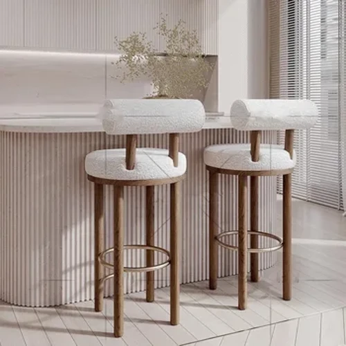Lüks Mutfak Sandalyesi Yemek Odası Modern Tasarım Avrupa Ahşap Bar Tabureleri İskandinav Tarzı Taburetes De Bar Otel Mobilyaları